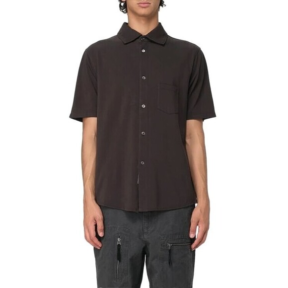 Our Legacy Classic Black Short-Sleeve Shirt With Button-Down Front - NWT